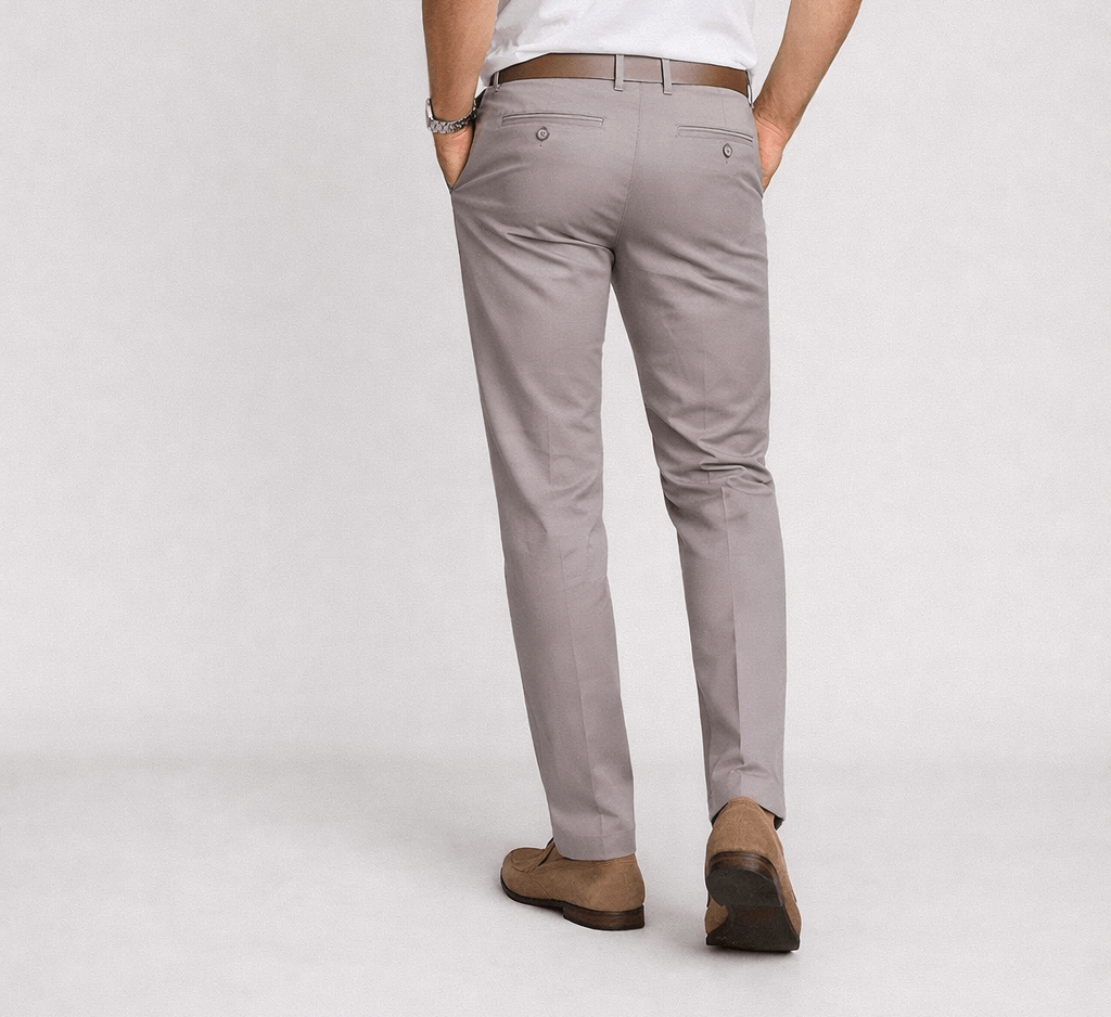 Denro Signature Two-Way Stretch Chinos — Stone Grey